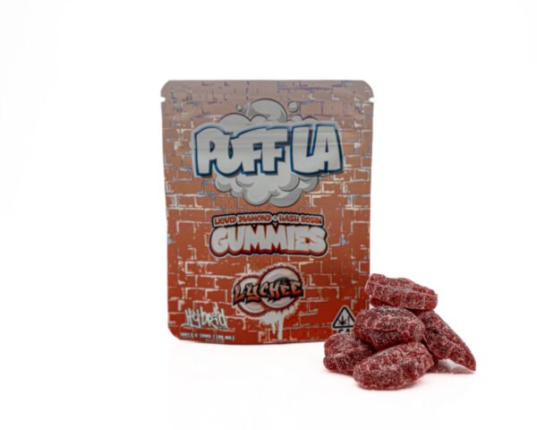 PUFF LA – GUMMIES – LIQUID DIAMOND + HASH ROSIN INFUSED – 500MG-LYCHEE